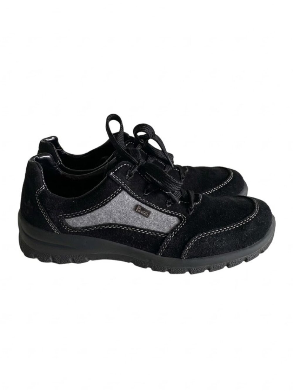 Rieker Anti Stress TEX Black Suede Lace Up Hiker Sneakers EU 39 US 8 ECU